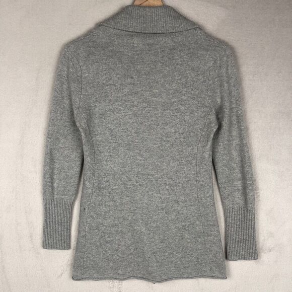 EILEEN FISHER Merino Cashmere Shawl Collar Cardigan Sz PM Gray Grandpa Pockets - Picture 2 of 12